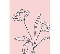 Wee Blue Coo Blush Pink Plant Flower Grey Art Print Canvas Premium Wall Decor Poster Mural