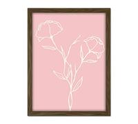 Wee Blue Coo Blush Pink Plant Flower Poppies White Artwork Framed Wall Art Print 18X24 Inch