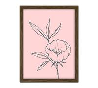 Wee Blue Coo Blush Pink Plant Poppy Flower Grey Artwork Framed Wall Art Print 18X24 Inch