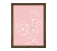 Wee Blue Coo Blush Pink Plant Poppy Flowers White Artwork Framed Wall Art Print 18X24 Inch