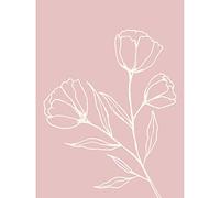 Wee Blue Coo Blush Pink Plant Poppy Flowers White Unframed Art Print Poster Wall Decor 12X16 Inch