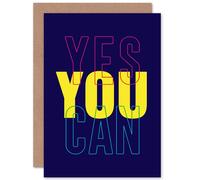 Wee Blue Coo Bold Affirmation Yes You Can Good Luck Card Wee Blue Coo Multicolor