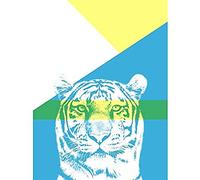 Wee Blue Coo Bold Animals Blue Tiger Art Print Canvas Premium Wall Decor Poster