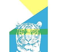 Wee Blue Coo Bold Animals Blue Tiger Unframed Art Print Poster Wall Decor 12X16 Inch