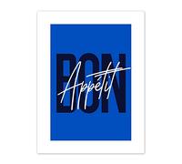 Wee Blue Coo Bon Appetit Cobalt Canvas Wall Art Print