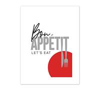Wee Blue Coo Bon Appetit Typography Canvas Wall Art Print