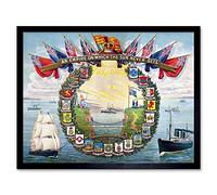 Wee Blue Coo Book Cover British Empire Seamen's Hospital Art Print Framed Poster Wall Decor 12X16 Inch