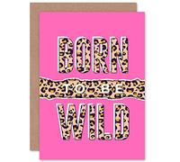 Wee Blue Coo Born to be Wild Leopard Greetings Card