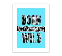 Wee Blue Coo Born to be Wild Zebra Canvas Wall Art Print