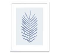 Wee Blue Coo Botanics Cobalt Fern Diversifolium Art Print White Framed Poster Wall Decor 9x7 inch