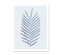 Wee Blue Coo Botanics Cobalt Fern Diversifolium Large White Framed Art Print Wall Poster 18x24 inch