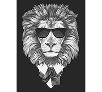 Wee Blue Coo Bow Tie Lion With Sunglasses Art Print Canvas Premium Wall Decor Poster