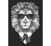 Wee Blue Coo Bow Tie Lion With Sunglasses Large Wall Art Print Canvas Premium Poster