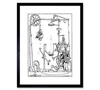 Wee Blue Coo Branestawm Potato Peeling Machine Heath Robinson Framed Art Print F12X8395