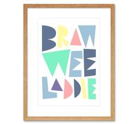 Wee Blue Coo Braw Wee Laddie Colourful New Baby Boy Scottish Framed Art Print