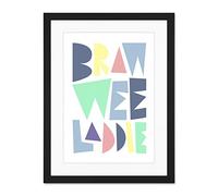 Wee Blue Coo Braw Wee Laddie Colourful New Baby Boy Scottish Large Art Print Poster Wall Decor 18X24 Inch Supplied Ready To Hang With Included Mount Brackets
