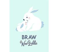 Wee Blue Coo Braw Wee Laddie New Baby Boy Scottish Rabbit Bunny Art Print