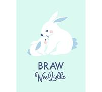 Wee Blue Coo Braw Wee Laddie New Baby Boy Scottish Rabbit Bunny Canvas Art Print