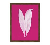 Wee Blue Coo Bright Coloured Leaf Pink Large Brown Framed Art Print Wall Poster 18x24 inch