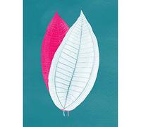 Wee Blue Coo Bright Coloured Leaf Teal Unframed Art Print Poster Wall Decor 12x16 inch