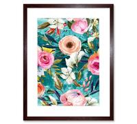 Wee Blue Coo Bright Floral Pattern Art Print Framed Poster Wall Decor 12x16 inch