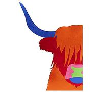 Wee Blue Coo Bright Highland Scottish Cow Bull Coo Colourful Art Print
