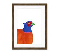 Wee Blue Coo Bright Pheasant Bird Hunt Scottish Colourful Large Art Print Poster Wall Decor 18x24 inch Supplied Ready To Hang With Included Mount Brackets