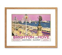 Wee Blue Coo Brighton Hove Sussex Beach Pier Sea Pink Sky Picture Framed Wall Art Print