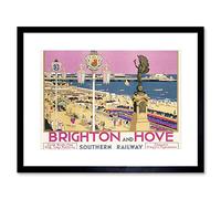 Wee Blue Coo Brighton Hove Sussex Beach Resort Travel Artwork Framed Wall Art Print 12X16 Inch