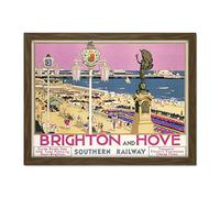 Wee Blue Coo Brighton Hove Sussex Beach Resort Travel Artwork Framed Wall Art Print 18X24 Inch