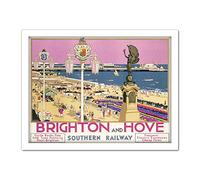 Wee Blue Coo Brighton Hove Sussex Beach Resort Travel Artwork Framed Wall Art Print 18X24 Inch