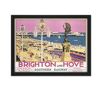 Wee Blue Coo Brighton Hove Sussex Beach Resort Travel Artwork Framed Wall Art Print 18X24 Inch