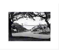 Wee Blue Coo Bristol Clifton Suspension Bridge From The Ferry England BW Art Wall Art Print