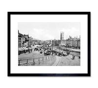 Wee Blue Coo Bristol St. Augustine's Bridge England Old BW Framed Wall Art Print