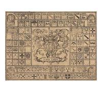 Wee Blue Coo British 16Th Century Coats Arms Corner Portraits Henry Vii Art Print Poster Wall Decor 12X16 Inch