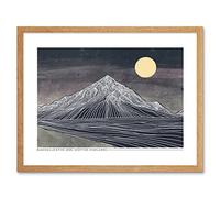 Wee Blue Coo Buachaille Etive Mor in Lines Artwork Framed Wall Art Print 9X7 Inch
