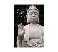 Wee Blue Coo Buddha Statue White Stone Meditation Photo Picture Wall Art Print
