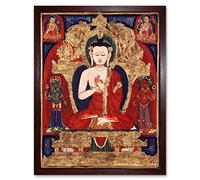 Wee Blue Coo Buddha Vairocana Resplendent One Art Print Framed Poster Wall Decor 12X16 Inch