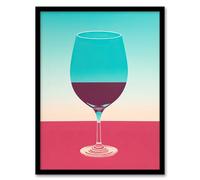 Wee Blue Coo Burgundy Merlot Wine Lover Kitchen Bar Artwork Framed Wall Art Print A4