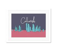 Wee Blue Coo Callanish Standing Stone Lewis Hebrides Illustration Large Art Print Poster Wall Decor 18x24 inch Supplied Ready To Hang With Included Mount Brackets