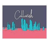 Wee Blue Coo Callanish Standing Stones Lewis Hebrides Illustration Canvas Print