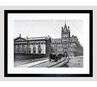 Wee Blue Coo Cambridge Caius College And Senate House England Old BW Framed Wall Art Print