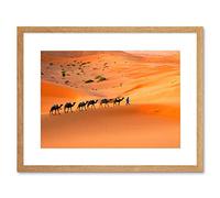 Wee Blue Coo Camel Caravan Train Desert Sand Nomad Picture Framed Wall Art Print