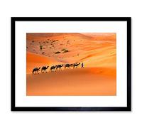Wee Blue Coo Camel Caravan Train Desert Sand Nomad Picture Framed Wall Art Print