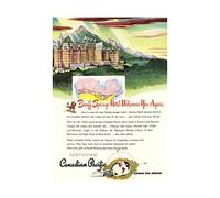 Wee Blue Coo Canada Banff Springs Hotel Ad Pacific Mountain Picture Wall Art Print