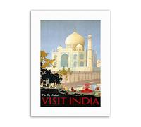 Wee Blue Coo Canadian Pacific Taj Mahal India Canada Vintage Travel Canvas Art Print