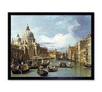 Wee Blue Coo Canaletto The Entrance To Grand Canal Venice Old Master Painting Art Print Framed Poster Wall Decor 12X16 Inch
