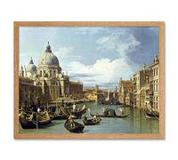 Wee Blue Coo Canaletto The Entrance To Grand Canal Venice Old Master Painting Art Print Framed Poster Wall Decor 12X16 Inch