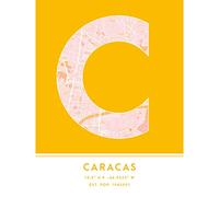 Wee Blue Coo Caracas Venezuela City Map Yellow Colour Block Modern Typography Stylish Letter Unframed Word Wall Art Print Poster for Home Décor CITYMAP1