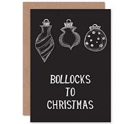 Wee Blue Coo CARD ALTERNATIVE CHRISTMAS XMAS BOLLOCKS BAUBLE ADULT FUNNY